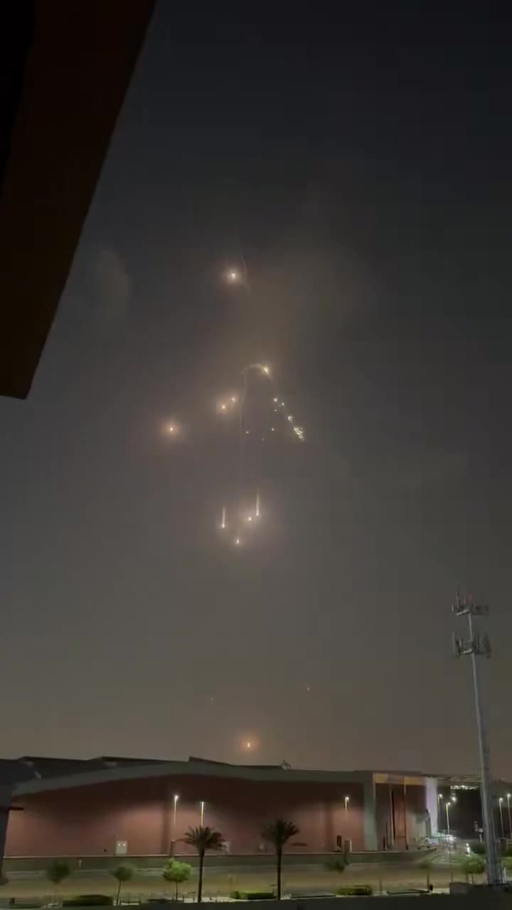 Major Iranian missile/drone raid on Dubai reported moments ago, numerous explosions heard as air defenses engaged incoming missiles