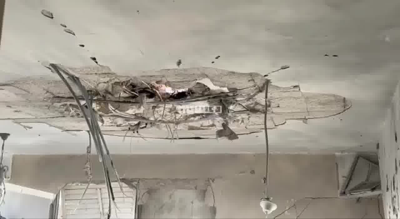 The apartment in Ramat Gan where the couple was found lifeless as a result of the fatal missile strike last night