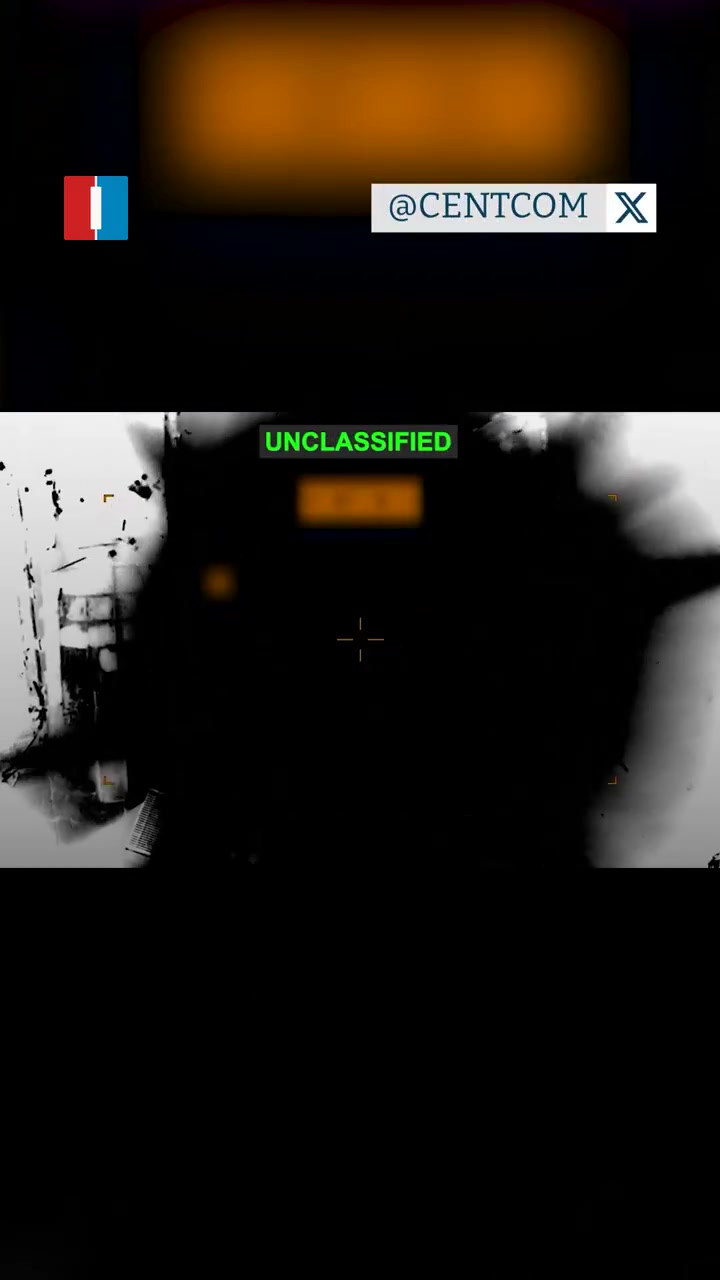 The United States released footage showing airstrikes on Iranian naval targets that it said were threatening international shipping in and near the Strait of Hormuz