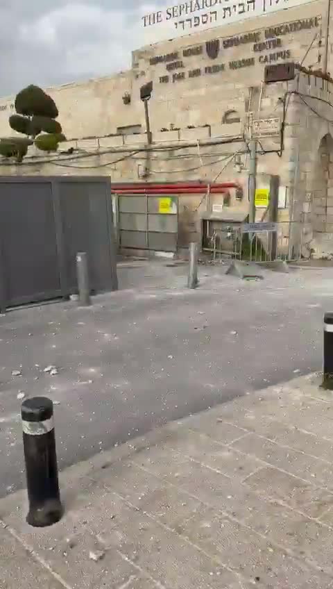 Rescue forces are responding to reports of an impact in Jerusalem's Old City, following Iran's latest ballistic missile attack. Damage was caused, footage shows, but no injuries are reported, medics say