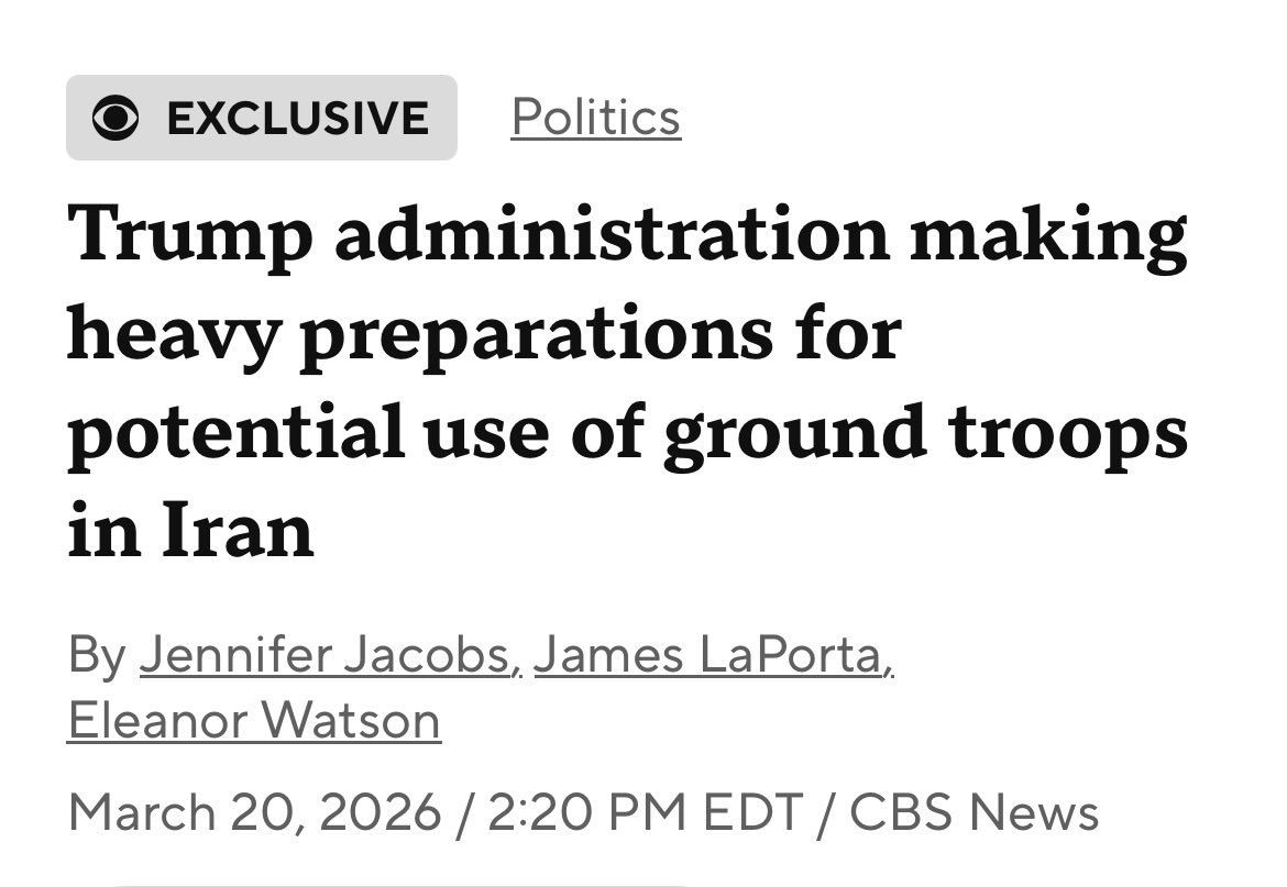 Pentagon officials have made detailed preparations for deploying U.S. ground forces into Iran, multiple sources briefed on the discussions said. The U.S. is preparing to deploy elements of the 82nd Airborne Division into the Middle East region. - CBS 