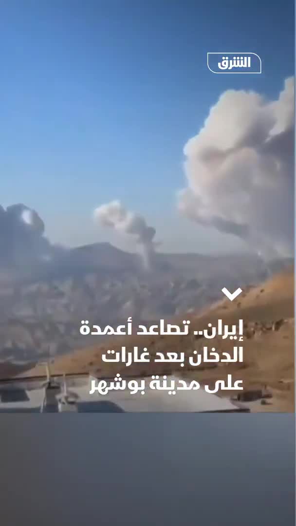 Images circulating online show plumes of smoke rising from the Iranian city of Bushehr after it was hit by airstrikes.