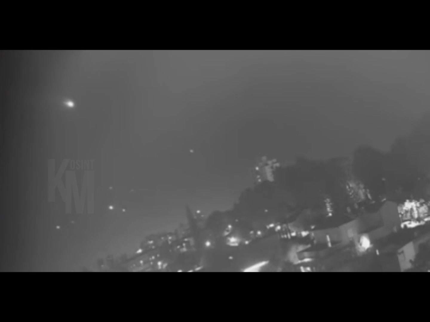 Footage of multiple interceptors over Tel Aviv as Iran launches new Ballistic missiles. Multiple explosions heard