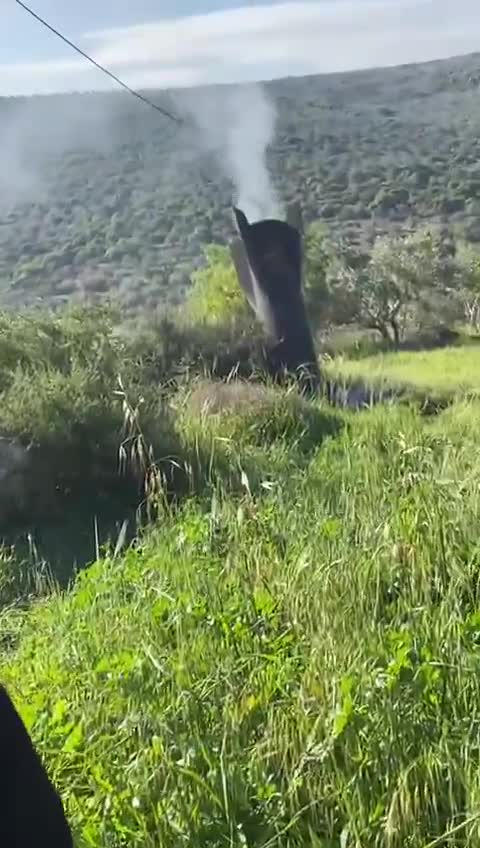 Missile fragment from Iranian barrage lands in fields near Palestinian town of Haris in the West Bank