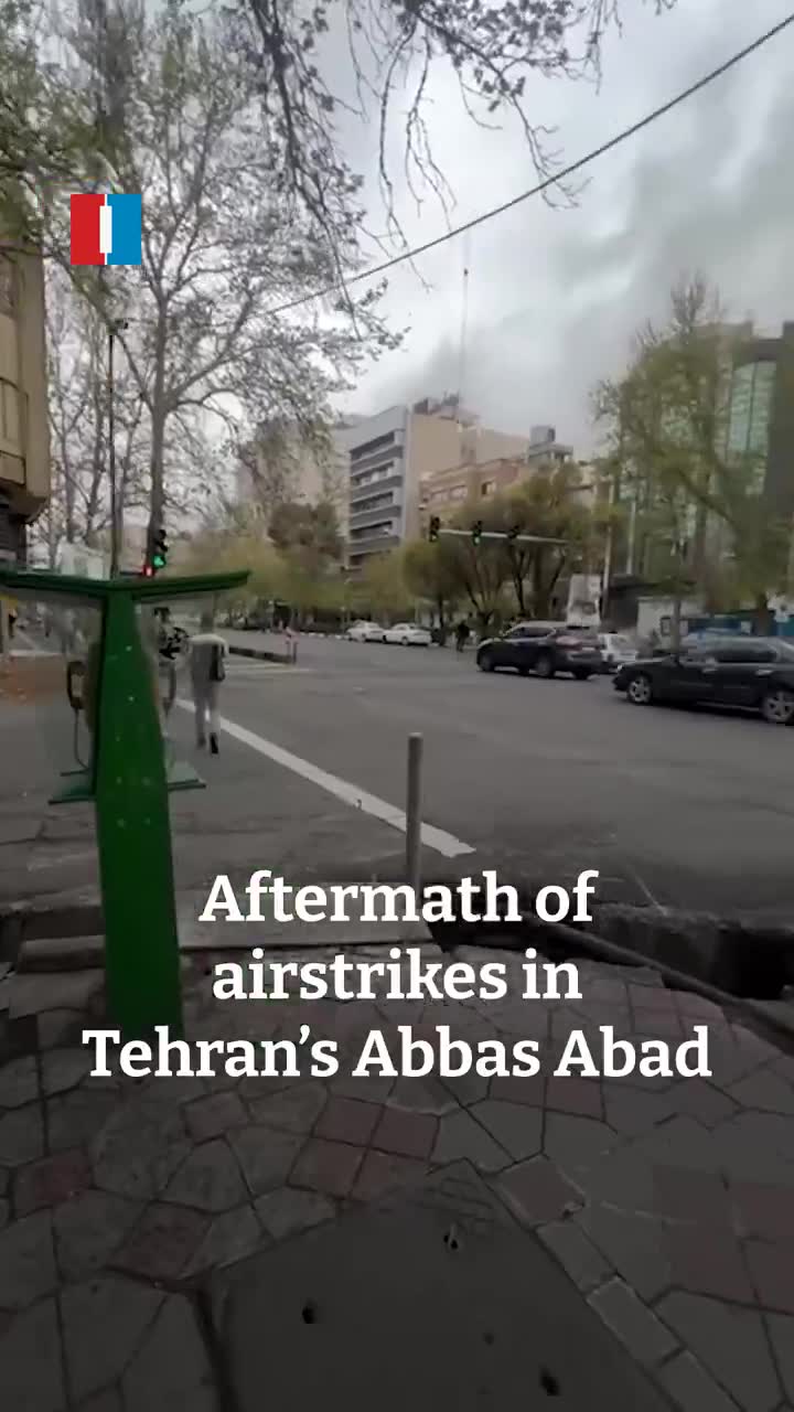 A video sent to Iran International shows the aftermath of explosions from airstrikes in Tehran’s Abbas Abad area on Saturday