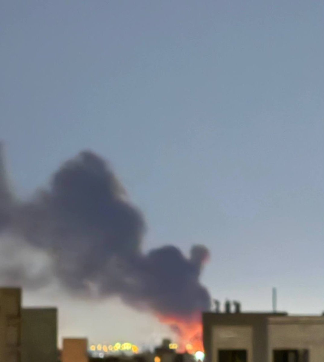 Fires continue to burn following the bombing in southern Tehran