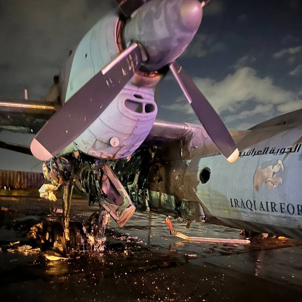 Iranian-backed militia drones managed to severely damage an Iraqi Air Force An-32B transport aircraft at Baghdad International Airport tonight