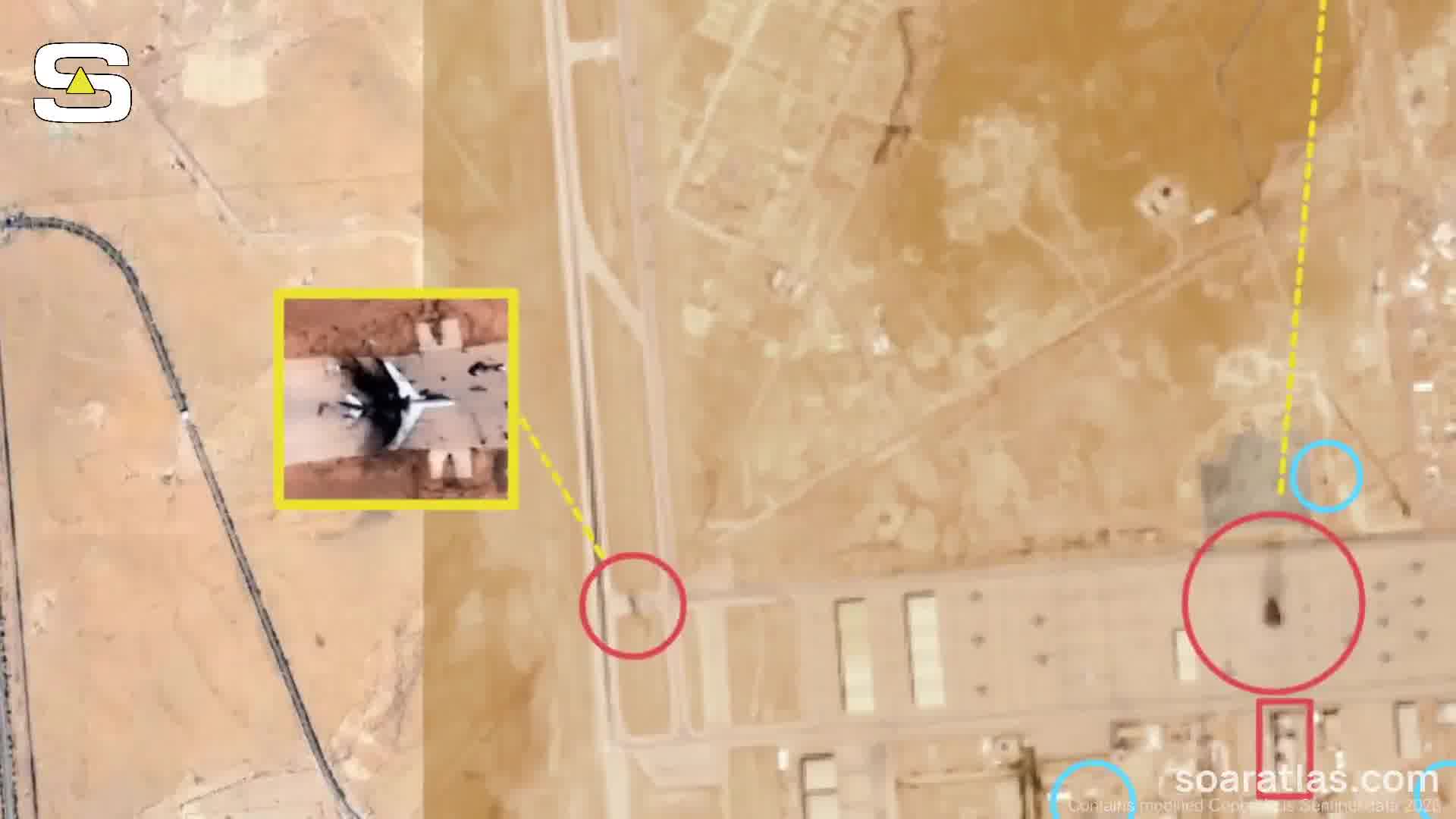 Satellite imagery from Mar 29th shows several strikes across the Prince Sultan Air Base in Saudi Arabia, confirming destruction to US E-3G Sentry and KC-135 aircrafts