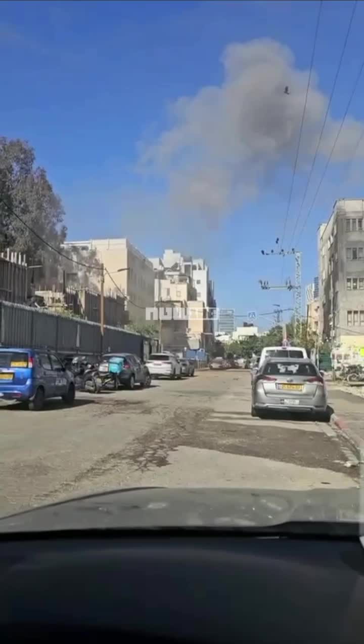 Shrapnel fall area in central Israel