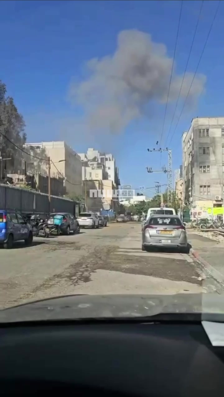 Shrapnel fall area in central Israel