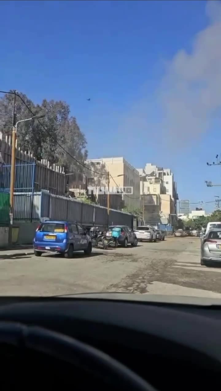 Shrapnel fall area in central Israel