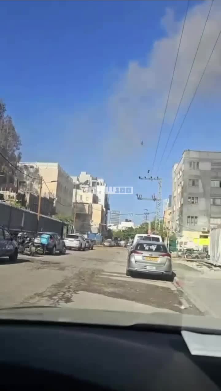 Shrapnel fall area in central Israel
