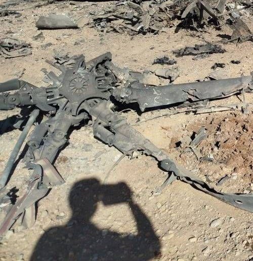 The wreckage of a U.S. MH-6 Little Bird helicopter was spotted next to the remains of HC-130J Combat King II rescue aircraft that were destroyed by U.S. airstrikes in Iran to prevent them from falling into IRGC hands