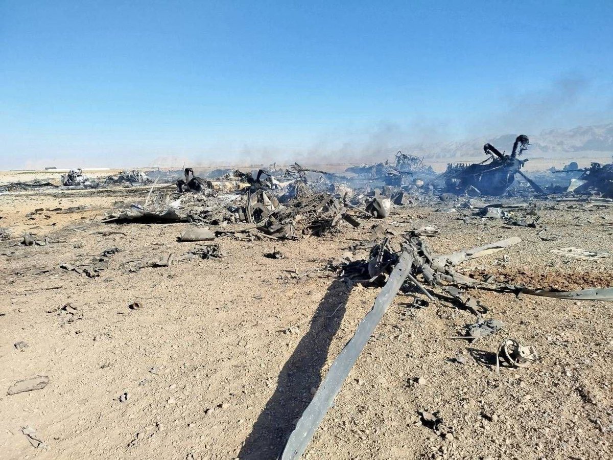 Iran’s state television report from the site of the wreckage of a U.S. aircraft and mentioning only two C-130s is destroyed. The reporter says this is the Parzan area in southern Isfahan