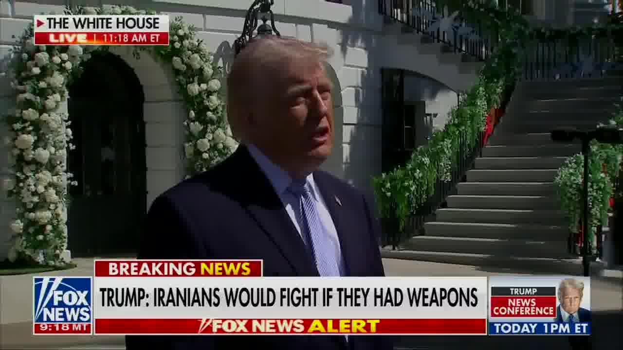 Question: You said Iran has been obliterated. Why are we still there then? TRUMP: They can't fight back. They have some missiles left. Essentially they have no capability. They had a lucky shot with the airplane