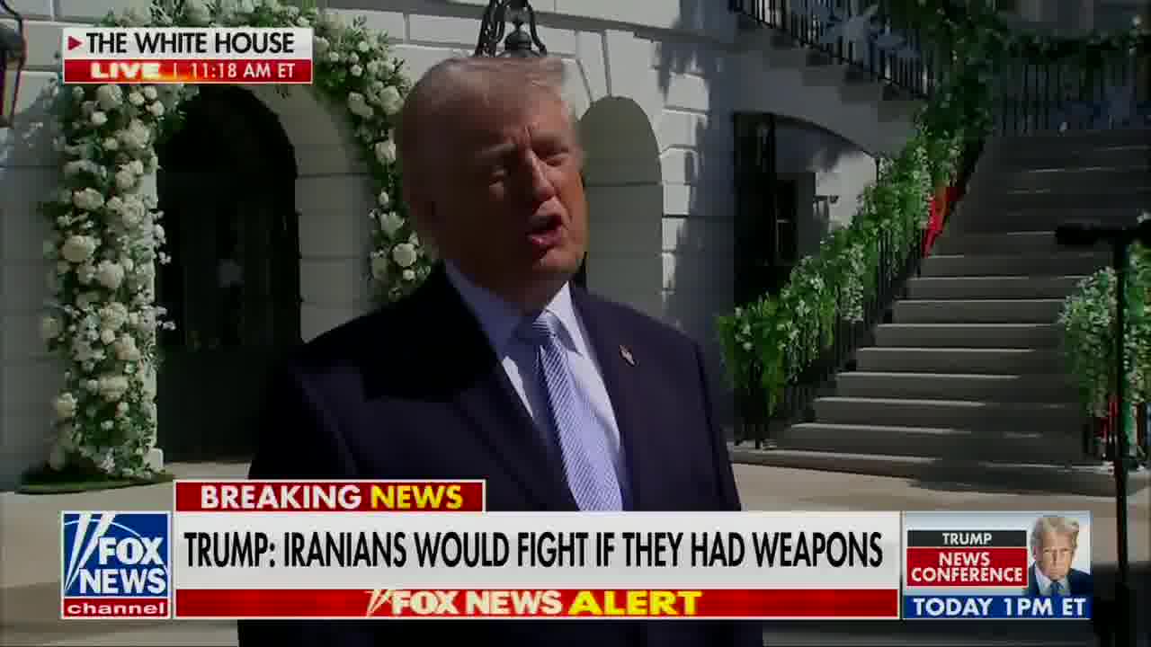 Question: You said Iran has been obliterated. Why are we still there then? TRUMP: They can't fight back. They have some missiles left. Essentially they have no capability. They had a lucky shot with the airplane