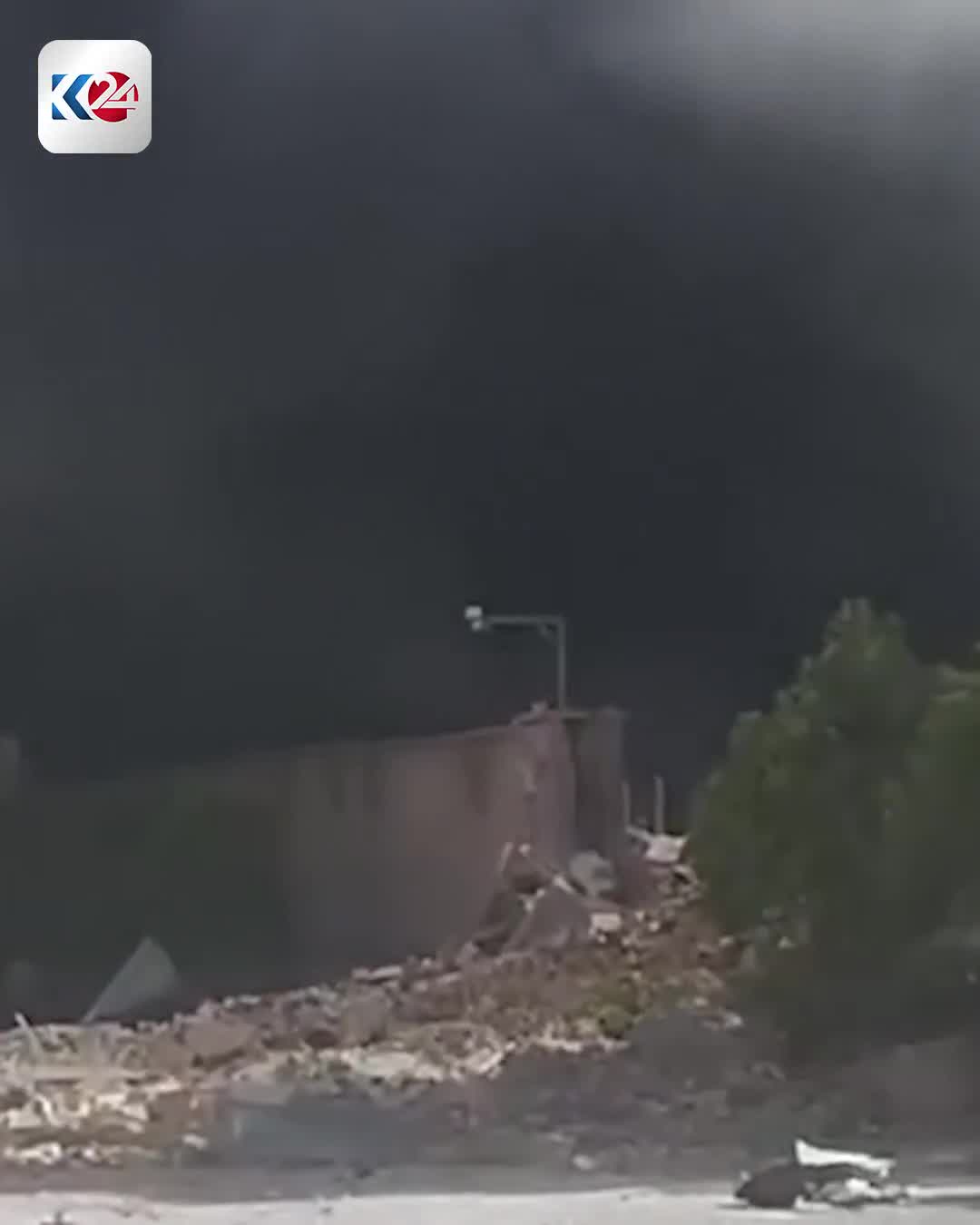 Footage shows a series of massive explosions in Shiraz following Israeli airstrikes, with thick black and white smoke rising into the sky over the city