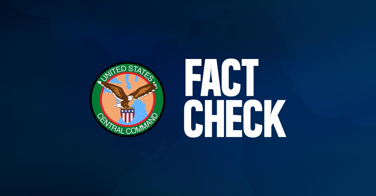 CENTCOM denis Iranian claim that Iran's Islamic Revolutionary Guard Corps hit a U.S. warship with two missiles. CENTCOM: No U.S. Navy ships have been struck. U.S. forces are supporting Project Freedom and enforcing the naval blockade on Iranian ports