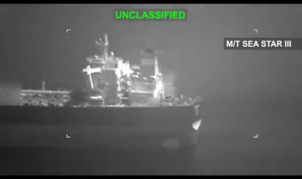 CENTCOM: U.S. forces disabled the Iranian-flagged tankers Sea Star III and Sevda on May 8 as they attempted to enter an Iranian port in violation of the U.S. blockade. A U.S. Navy F/A-18 Super Hornet from USS George H.W. Bush struck both vessels’ smokestacks with precision munitions, preventing them from reaching Iran