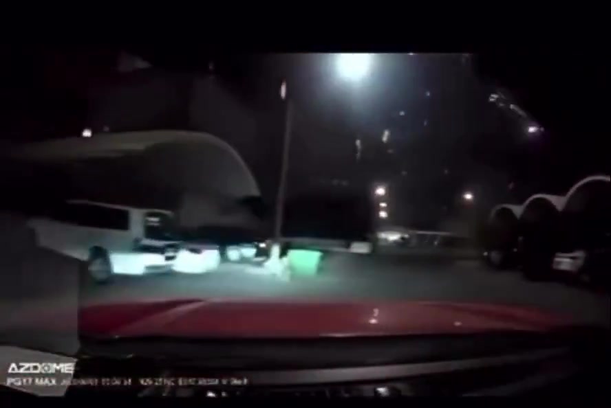 Footage showing what appears to be a missile interceptor exploding during an Iranian ballistic missile attack over Kuwait today