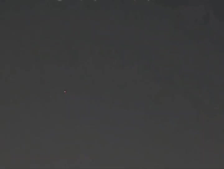 Air defense activity seen over Bahrain’s capital of Manama during tonight’s retaliatory ballistic missile attack by Iran