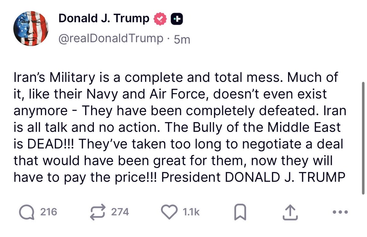 Trump bezeichnet das iranische Militär als „völliges Chaos und warnt, es werde „den Preis dafür zahlen.
