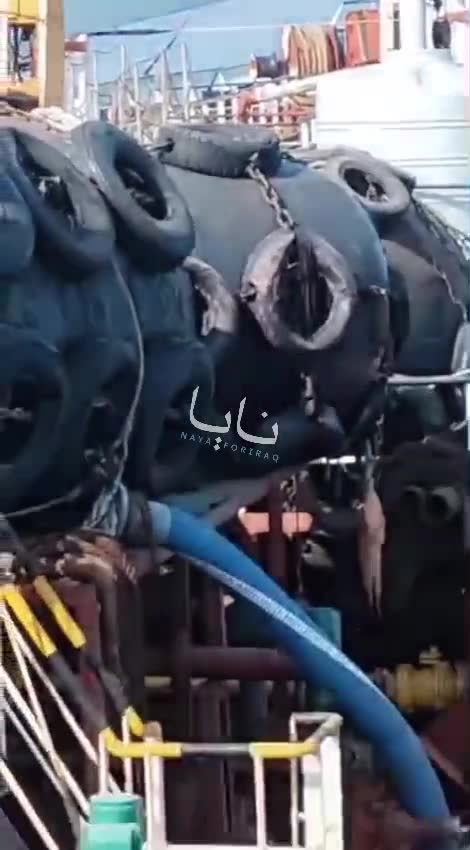 Footage circulating online shows the oil tanker that reported a fire on board at the port of Shinas in Oman.