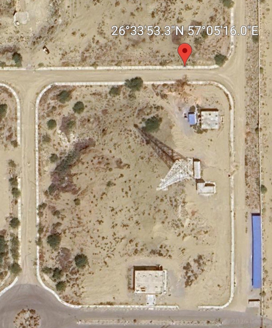 The U.S. military appears to have struck the same communications tower at Iran's IRGC Navy base in Sirik for the third time in a month. NASA fire map confirms fires at the tower location (26.5648, 57.08778) and at a hangar inside the base (26.56293, 57.08335)