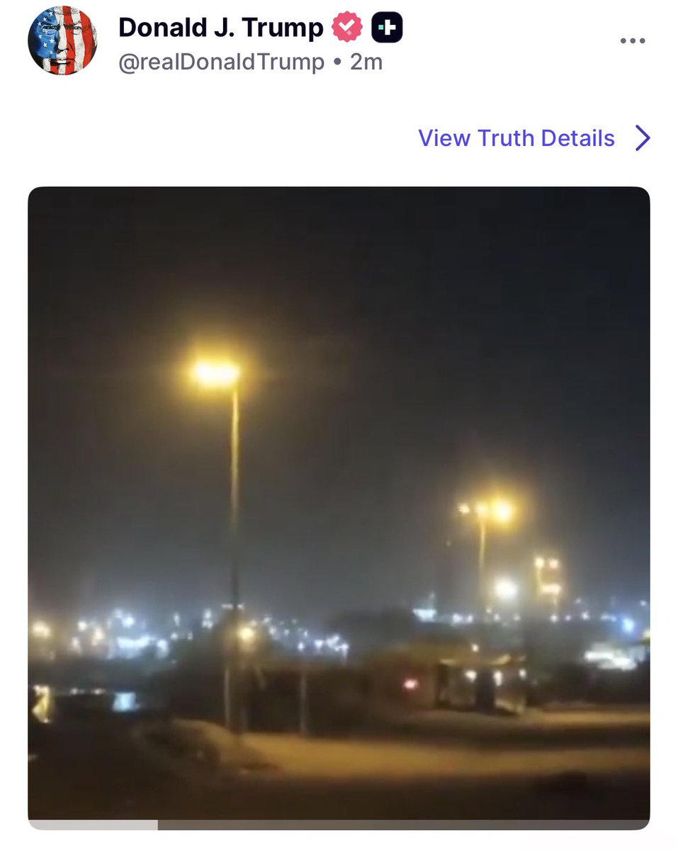 U.S. President Donald J. Trump is now uploading videos of U.S. strikes against Iran on the Truth Social app