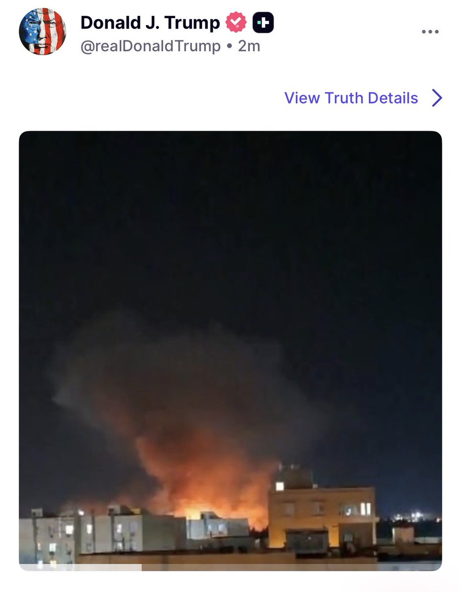 U.S. President Donald J. Trump is now uploading videos of U.S. strikes against Iran on the Truth Social app