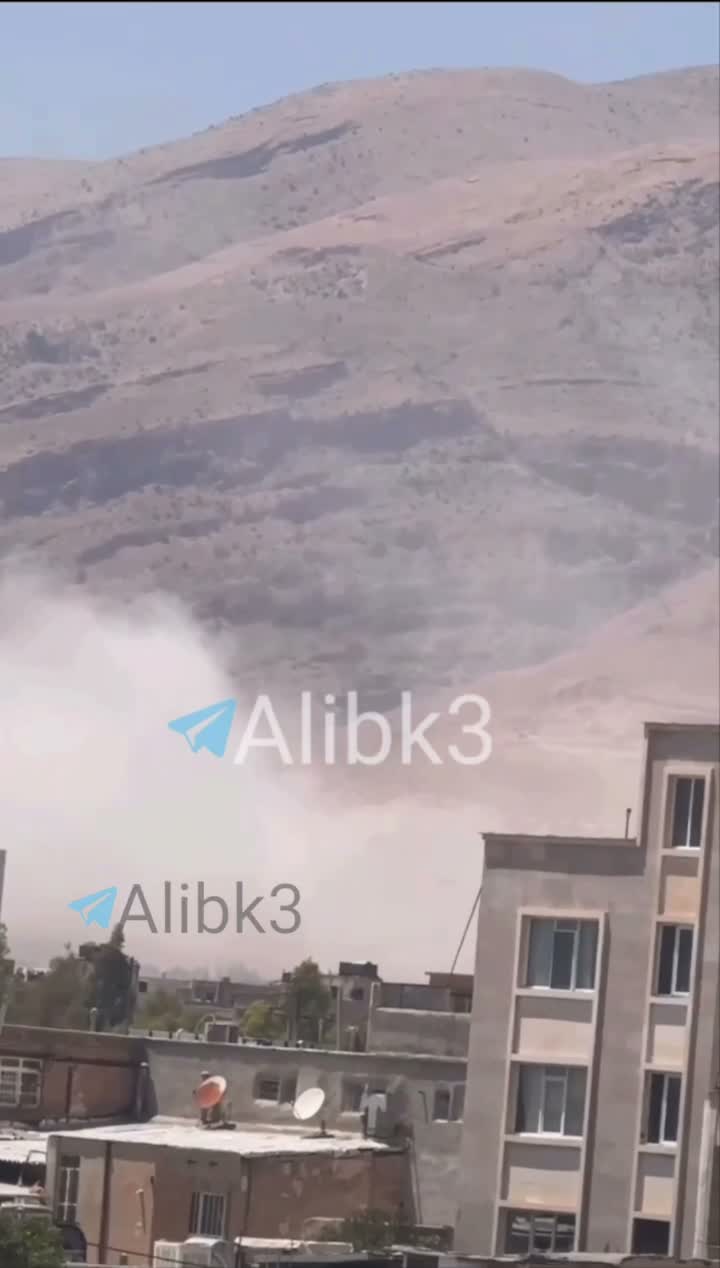 Smoke rose from the Iranian city of Shiraz for unknown reasons.