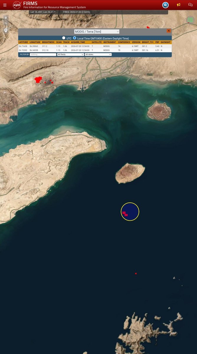 US forces or gulf states likely hit an Iranian tanker today. There are now mutiple fires on both crossings in the Strait of Hormuz