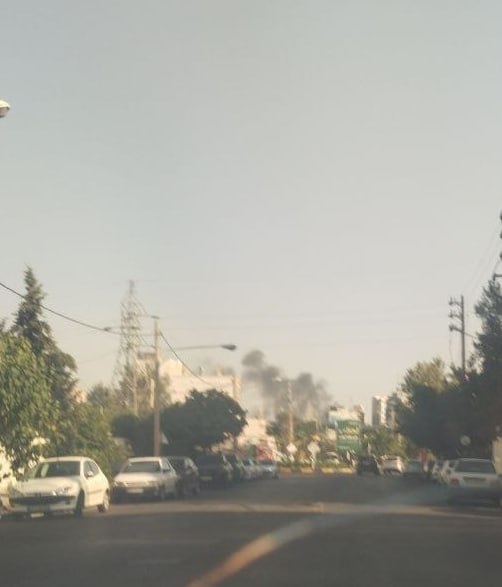 A column of smoke was seen in Ma'ali Abad, Shiraz.