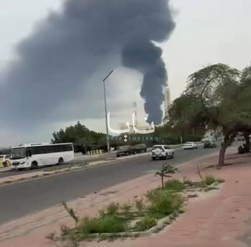 Fire in Kuwait as result of Iranian bombardment