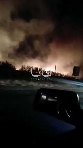 Fires in the city of Behbahan in Khuzestan province, southern Iran as result of U.S. strikes 