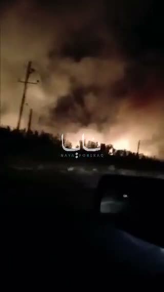 Fires in the city of Behbahan in Khuzestan province, southern Iran as result of U.S. strikes 