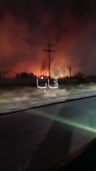 Fires in the city of Behbahan in Khuzestan province, southern Iran as result of U.S. strikes 