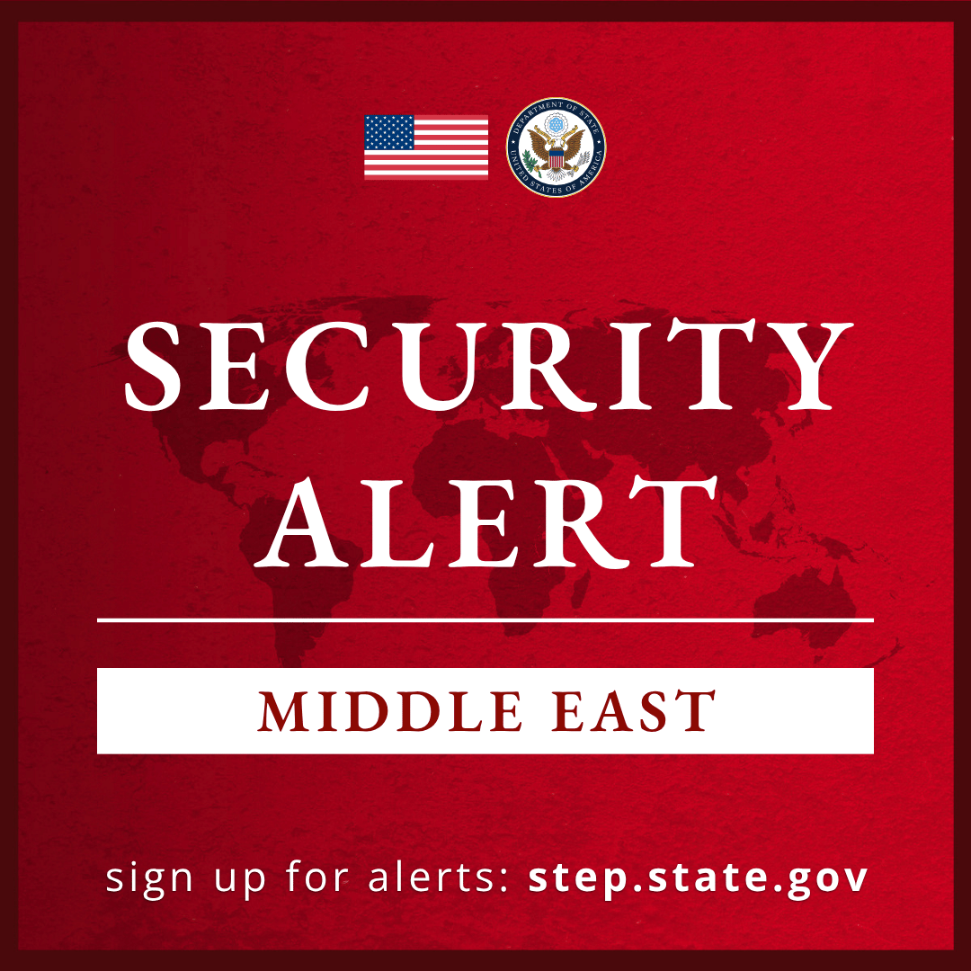 US Department of State: Due to tensions in the Middle East, the security environment remains complex with the potential for unforeseen escalation. Americans currently in the Middle East should exercise heightened vigilance and be aware of potential flight cancellations, airspace closures, and travel disruptions. Iranian-supported Houthis have engaged in hostilities against Saudi Arabia, including civilian airports. This military conflict has the potential to escalate rapidly
