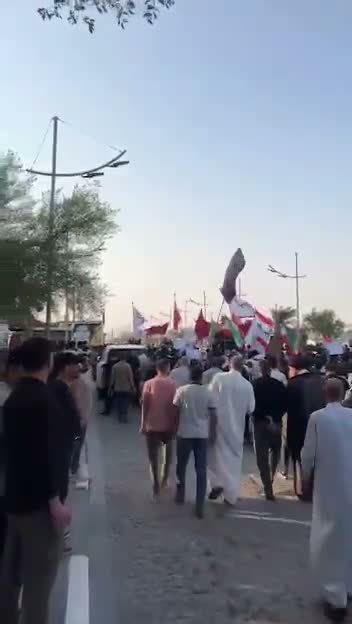 Protests erupted in Basra today against Iraq's compliance with US aviation sanctions on Iran. Demonstrators gathered near Basra airport around a grounded Iranian aircraft